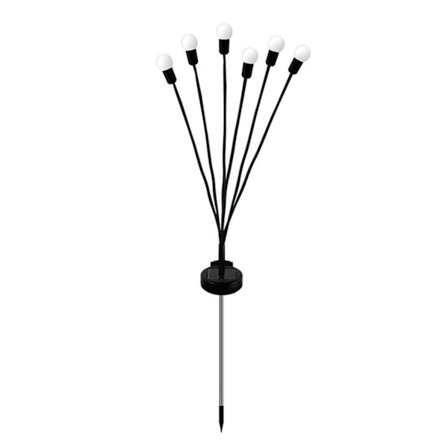 Solcelledrevet plenlampe - følsom intelligent lyskontroll - lyssterk, vanntett for hage, 6 hoder, fargerikt lys