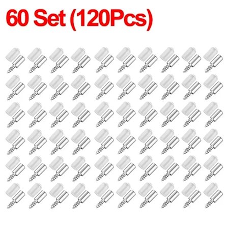 Selvskærende Skruer Skabslaminat Hylde Støttepløkker med Skridsikker Muffe Hylder Køkken Glas Møbler Skabshyldestifter