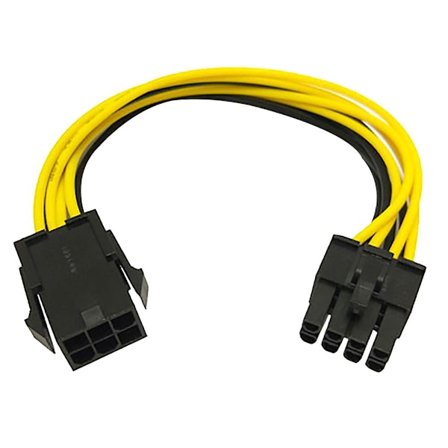 Fiauli 6-Pin till 8-Pin PCI-E Power Converter Förlängningskabel för Grafikkort [db]