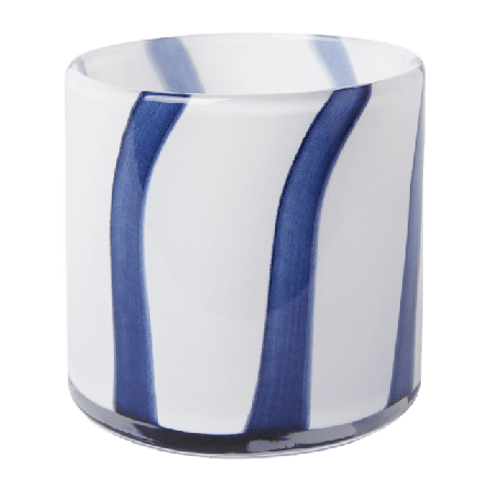 Åhléns Home Ljuslykta LUMA STRIPE 10 cm Ljus & ljusstakar Blå ONESIZE