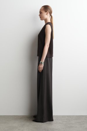 COS Women's Elasticated Wide-Leg Trousers in Brown