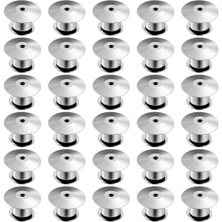 Låse Pin Holdere Bagsider Metal Pin Låse Udskiftning Pin Bagsider Låse til Smykker Brocher Badge Navneskilte Håndværk DIY 30 stk, Sølv