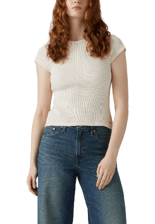 Levi's Dry Goods Waffle Cap-Sleeve Tee Skjortor Dam Beige S