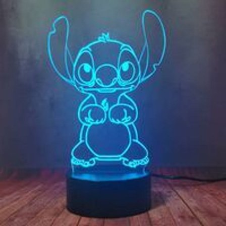 LED nattlampa tecknad anime Stitch valp docka KLB