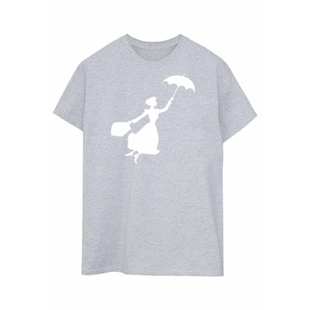 Disney Dam/Damer Mary Poppins Flygande Silhuett Bomull Pojkvän T-shirt