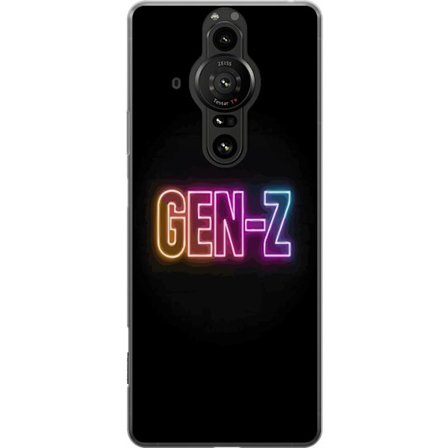 Kompatibel Mobilcover til Sony Sony Xperia Pro-I Neontekst Gen Z i farverigt lys mod en mørk baggrund i moderne digital stil