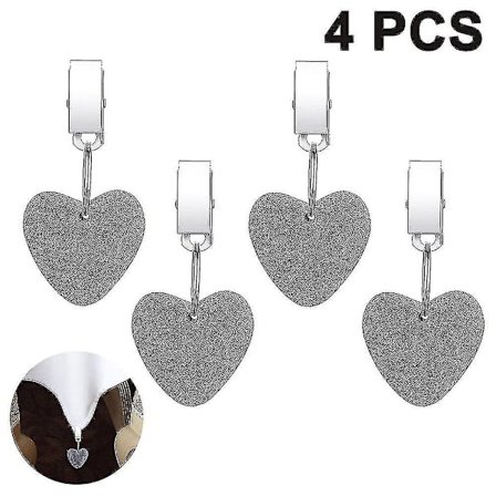 4 Pakk Borddukvekter Henger Hjerteformet Stein Bordduk Klips Cy A-yuhao
