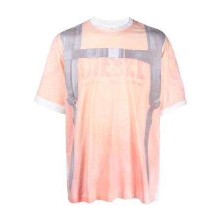 Diesel, T-Shirts Oranje, Heren, Maat:M