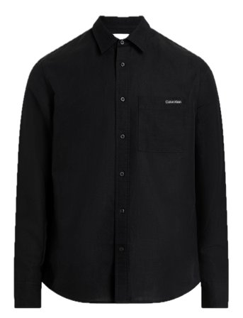 Linen Cotton Shirt Black Calvin Klein Jeans
