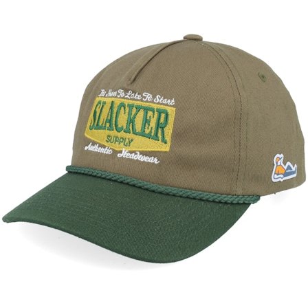 Slacker Supply - Green Czapka Z Daszkiem - Batch Logo Gold Rope Dark Olive/Dark Green A-frame Adjustable @ Hatstore