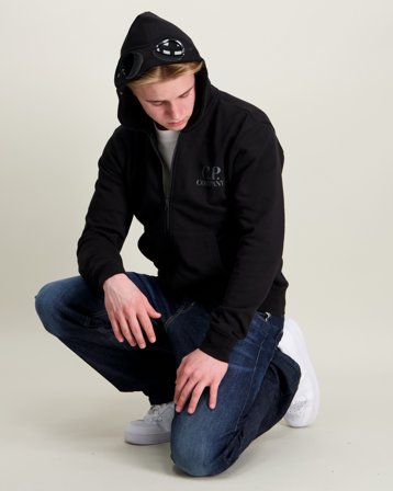 C.P. Company ZIP SWEATSHIRT/HOOD Musta Hupparit/Hoodie Pojat - Kids Brand Store