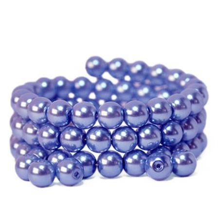 Vaxade Glaspärlor, 8mm, Kornblåa, 40g (drygt 60st)