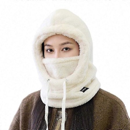 Vindtett Vinter Termisk Fleece Balaclava Skjerf Lue - Ski Snø Ansikts- og Halsvarmer for Kvinner
