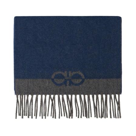 Salvatore Ferragamo Scarf with fringes , Blauw , Heren , Maat: ONE Size