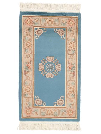 China 90 Line Rug Hand Knotted 76X140 Dark Blue/Brown China
