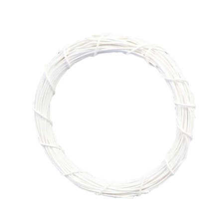 Rund krans av rotting i enfärgad design, för dörr, vägg, bröllop, juldekoration (30 cm, vit)