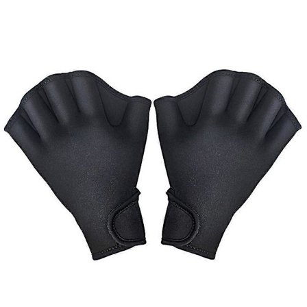 1 Par Svømmehansker Vanntrening Vannmotstand Aqua Fit Padle Trening Fingerløse Hansker [BR]