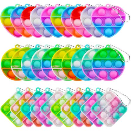 30 kappaletta lasten juhlapussien täyteaineita: Juhlasuosiokupla Fidget-lelut - Mini Bubble Bag -avaimenperät - Moniväriset