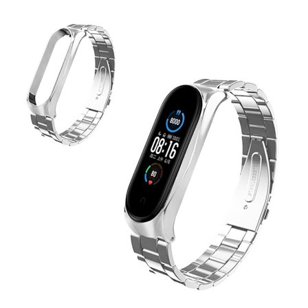 Xiaomi Mi Band 5 luxury stainless steel watch band - Silver
