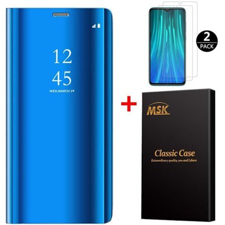 Coque - Xiaomi - Redmi Note 8 Pro - Spegel - Ställfunktion - Skydd av Härdat Glas