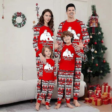 Julpyjamas Familjer Julpyamas Set Pyjamasset För Familjer-Style75AD SZBS