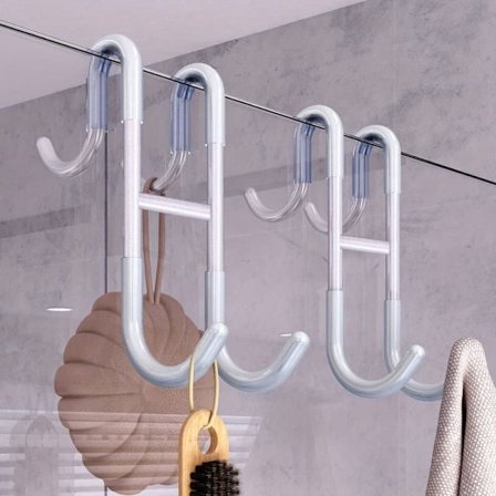 Dusjkrok Håndkleholder 1/2-pakning Ingen boring Rustfritt stål Anti-skli For glassdør