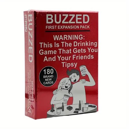 Buzz Drikkespil (Rød) til Voksne, Sjovt Familiespil, Fødselsdagsgave, Spilgave