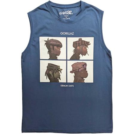 Gorillaz Unisex Adult Demon Days Bomull Tank Top S Denim Blå Denim Blue S