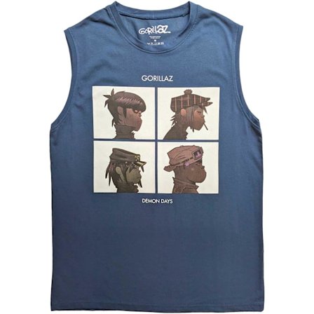Gorillaz Unisex Adult Demon Days Bomull Tank Top S Denim Blå