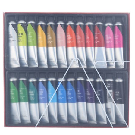 24-färgs akrylfärg set vattentät handmålad väggmålning pigment tub konst ritmaterial 20ml