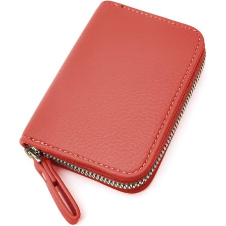 Naisten luottokorttikotelo, pieni RFID-estolla varustettu naisten lompakko ruostumattomasta teräksestä valmistetulla vetoketjulla nahkainen 