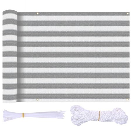 Balkongbeskyttelse for innsyn Grey and White