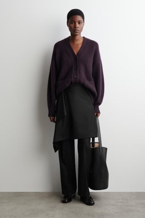 COS Women's Cardigan Oversize In Lana Merino in Viola