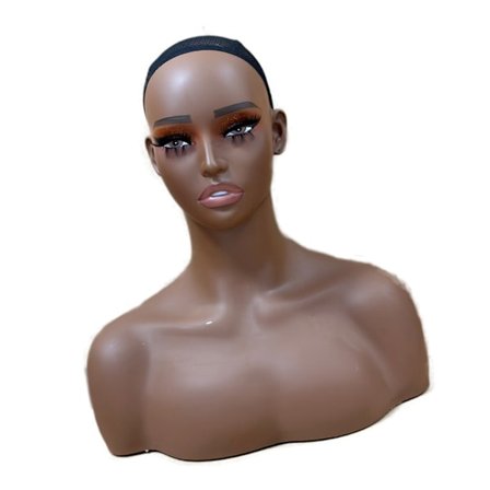 Bærbar realistisk utstillingshode for øredobber, parykk, hatt, tilbehør, stylisttrening