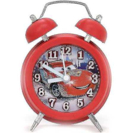 Vækkeur Lynet McQueen Biler Studerende Tegneserie Seng Clock Pigers Soveværelse Dobbelt Ur Rød (FMY)