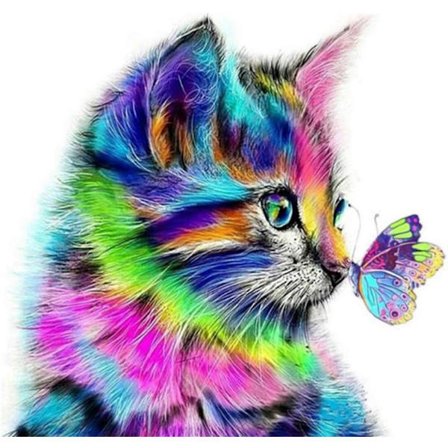 Fuld Diamant Maleri, Voksen Kat Nummer Maleri, 5D Diamant Broderi
