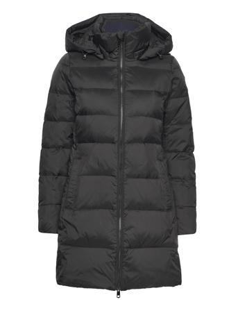 Global Stripe Down Coat Foret Jakke Sort Tommy Hilfiger