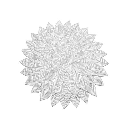 Brikke Sklisikker Nordisk Stil Anti-skålding PVC Luksus Spisebord Hul Isolasjonspute Kjøkkentilbehør - Sølv unik verdi