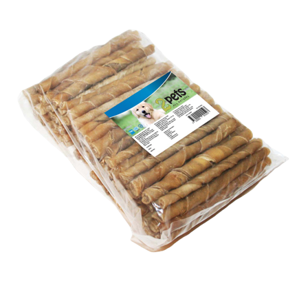 2 pets - Tyggepinne vridd 12 cm/ 7-8 mm 100-pk. - Hund - Hundegodbiter & tyggebein - Dental tyggebein & tanntyggebein - ZOO.no