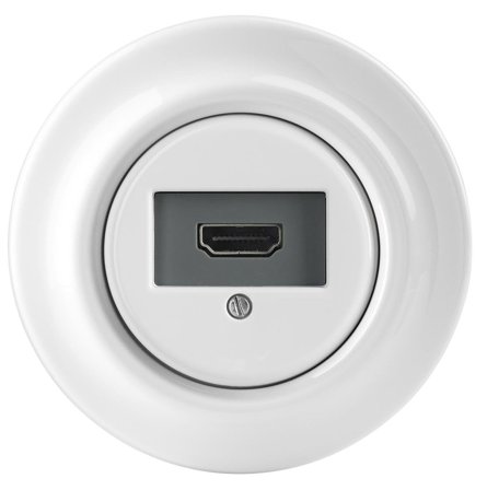 ABB Decento HDMI-uttag vit, porslin, Strömbrytare & vägguttag