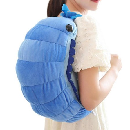 Ryggsäck för fyllda djur Creative Caterpillar Plush Novelty Ryggsäck Lätt väska med dragkedja med justerbar rem