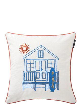 Beach House Organic Cotton Twill Pillow Cover White Lexington Home