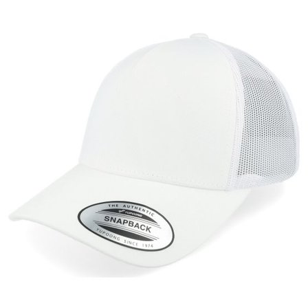 Yupoong - Vit trucker Keps - Retro White A-Frame Trucker @ Hatstore