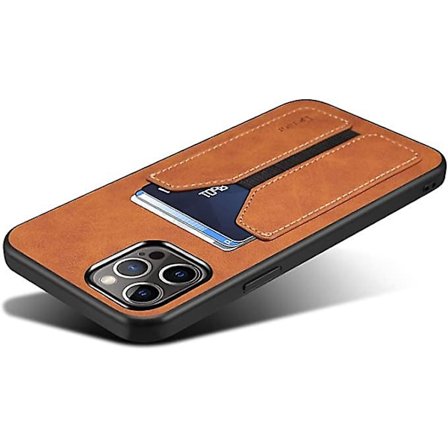 Fodral för iPhone 13 Pro, PU Läder Plånboksfodral med Kreditkortsfack Ultratunn Skyddsfodral för iPhone 13 Pro 6,1 tum 2021 (brun)