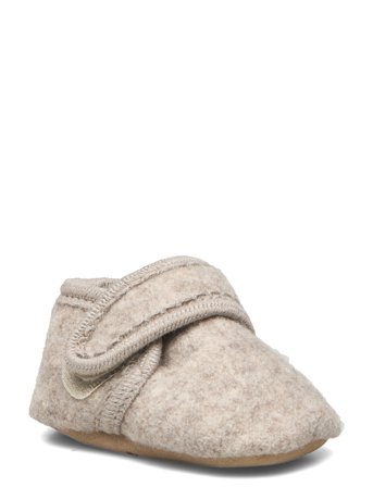 Melton Classic Wool Slippers - Beige - 24/25