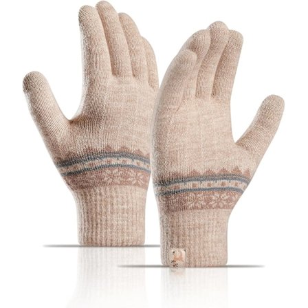 Vinter Touchscreen Handsker til Kvinder, Varme Strikket Elastiske Ulvhandsker til Udendørs, Varme Bomulds Handsker til Kvinder til Arbejde, Løbetur, 