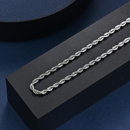 18k Guldpläterad Eller Rostfritt Stål Snurrad Lyxig Kedja Olika Silver S