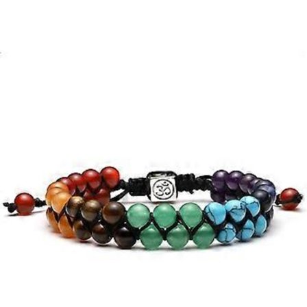 Helbredende Krystaller Armbånd Reiki Reb Flettet Ædelsten Til Yoga Meditation Angstlindring