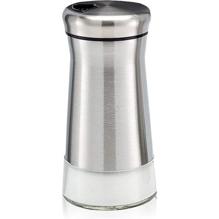 Salt- eller pepparströare i glas med justerbara hällhål - Salt- eller pepparströare i rostfritt stål