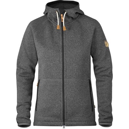 Fjällräven Övik Fleece Pull à Casquetteuche XS - female - Dark Grey - Fleece